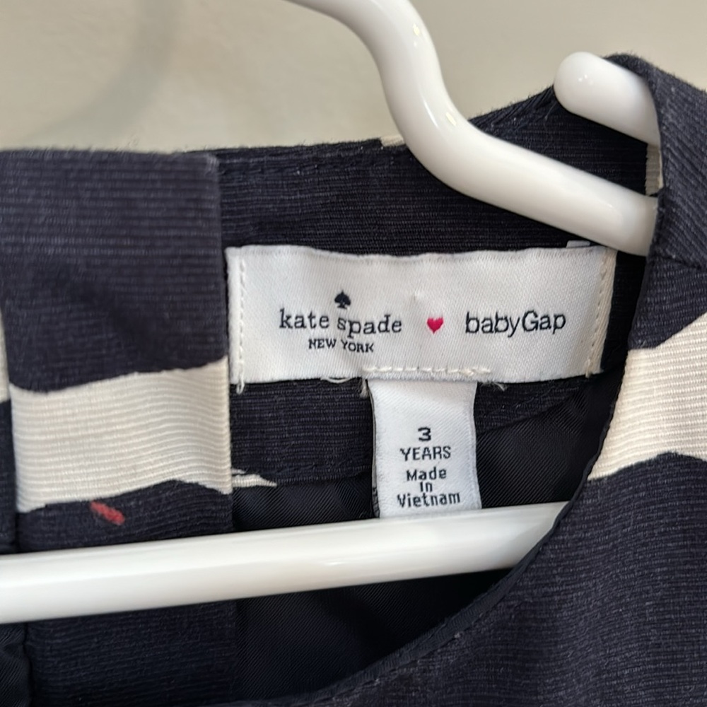 Kate Spade x babyGap black/white bow dress w/hot pink tulle at bottom size 3T - Picture 5 of 5